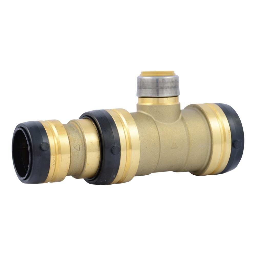 SharkBite UXL08544128 2 in. x 1-1/2 in. x 1 in. Brass Push-to-Connect Reducing Tee