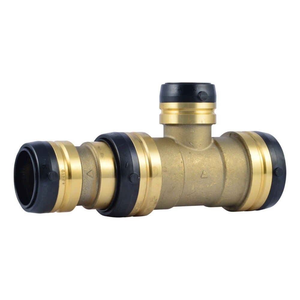 SharkBite UXL08544135 2 in x 1-1/2 in x 1-1/4 in Lead-Free Brass Push-to-Connect Reducing Tee