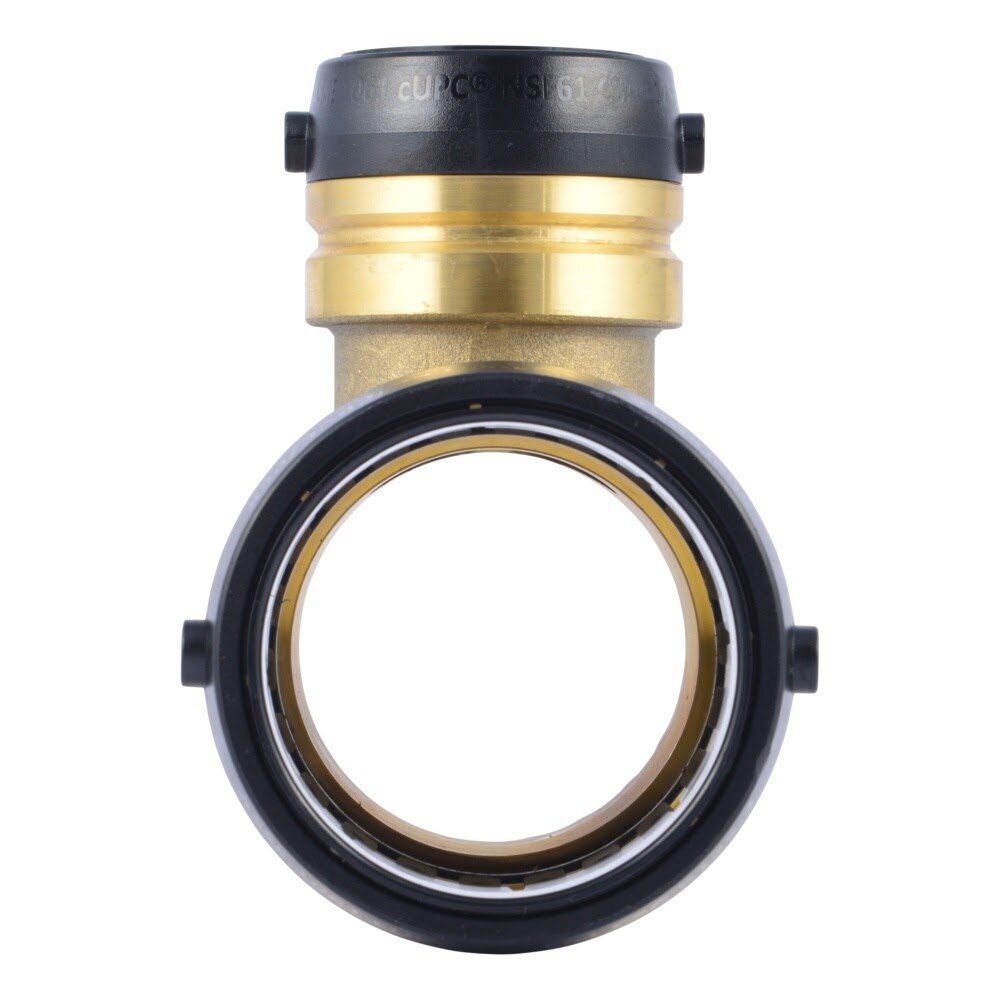 SharkBite UXL08545435 2 in x 2 in x 1-1/4 in Push to Connect Brass Reducing Tee Fitting - 3