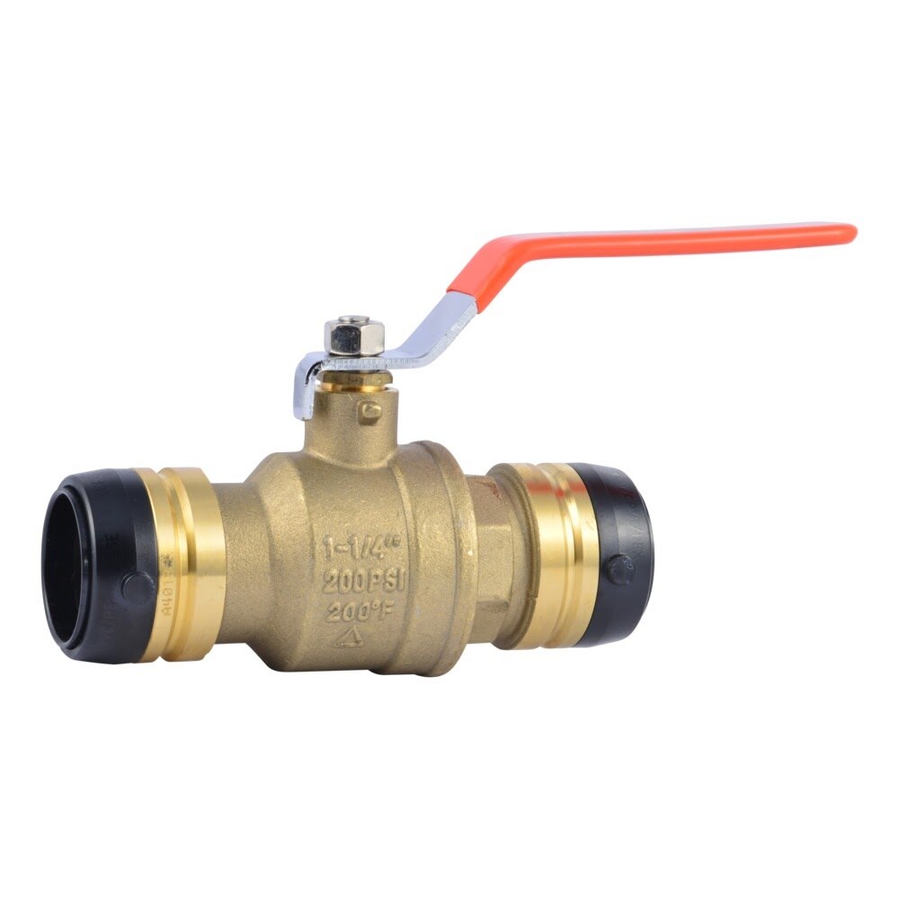 SharkBite UXLBV35 1-1/4 in. Brass Push-to-Connect Quarter-Turn Ball Valve