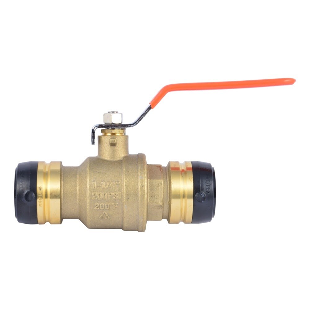 SharkBite UXLBV35 1-1/4 in. Brass Push-to-Connect Quarter-Turn Ball Valve - 2