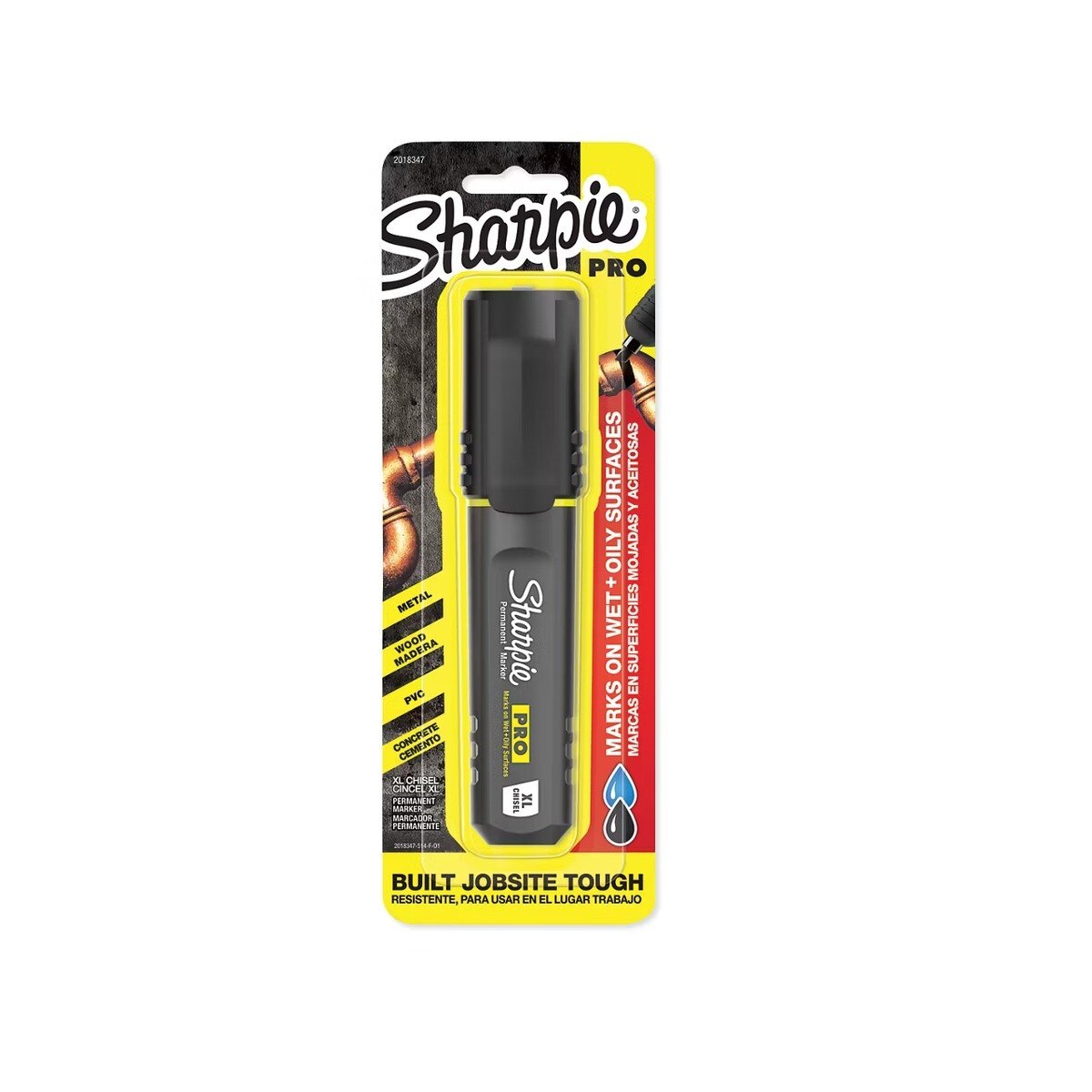 Sharpie 2178493 PRO XL Chisel Tip Black Permanent Marker for Wet and Oily Surfaces (4 Pack) - 3