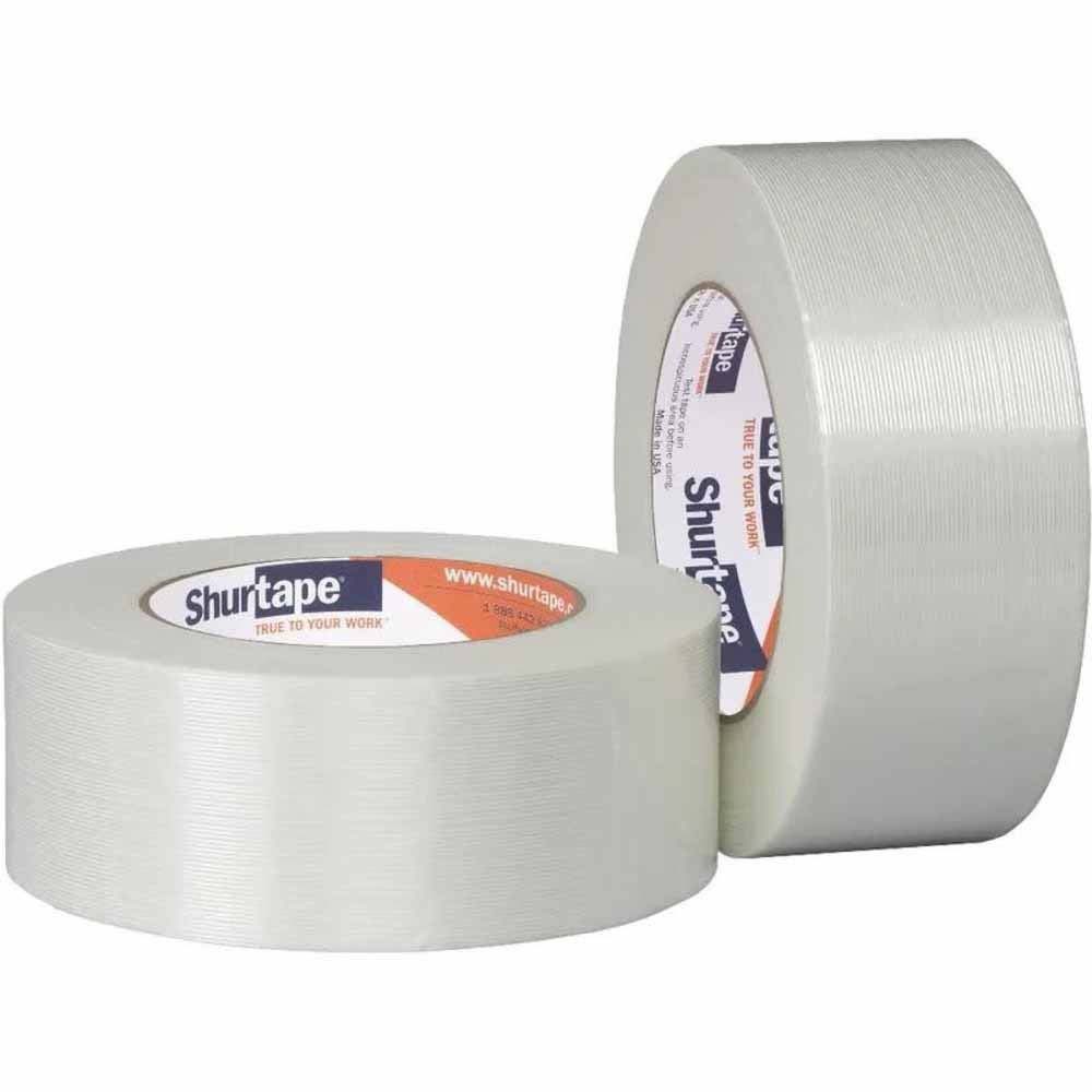 Shurtape 101287 GS 501 Clear Industrial Fiberglass Reinforced Strapping Tape, 24mm x 55m (36 Case)