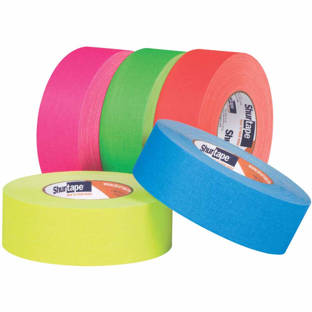 Shurtape 104192 P-660 Pro Grade 2" Gaffer Tape, Fluorescent Yellow, 48mm x 50m