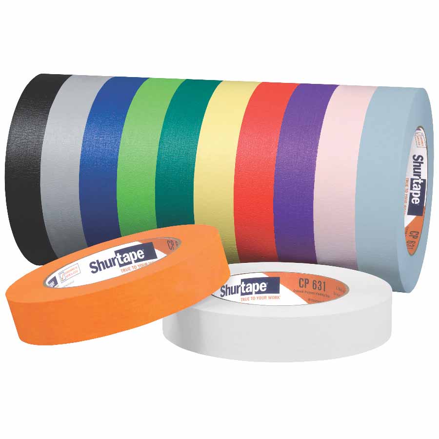 Shurtape 104580 CP 631 General Purpose 1" Masking Tape, Yellow, 24mm x 55m