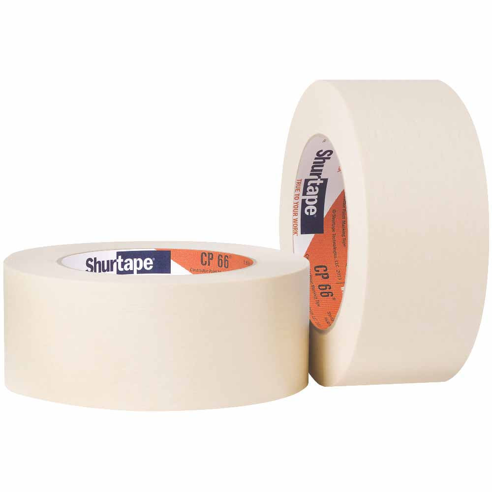 Shurtape 104640 CP 66 Contractor High Adhesion 1/2" Masking Tape, 12mm x 55m