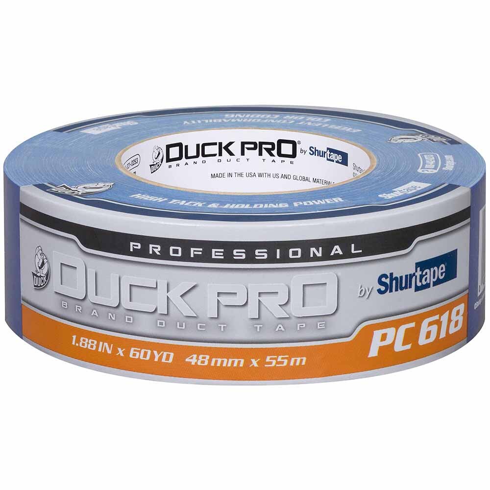 Shurtape 105480 PC 618C Duck Pro 10Mil 48mm x 55m Blue Industrial Colored Cloth Duct Tape