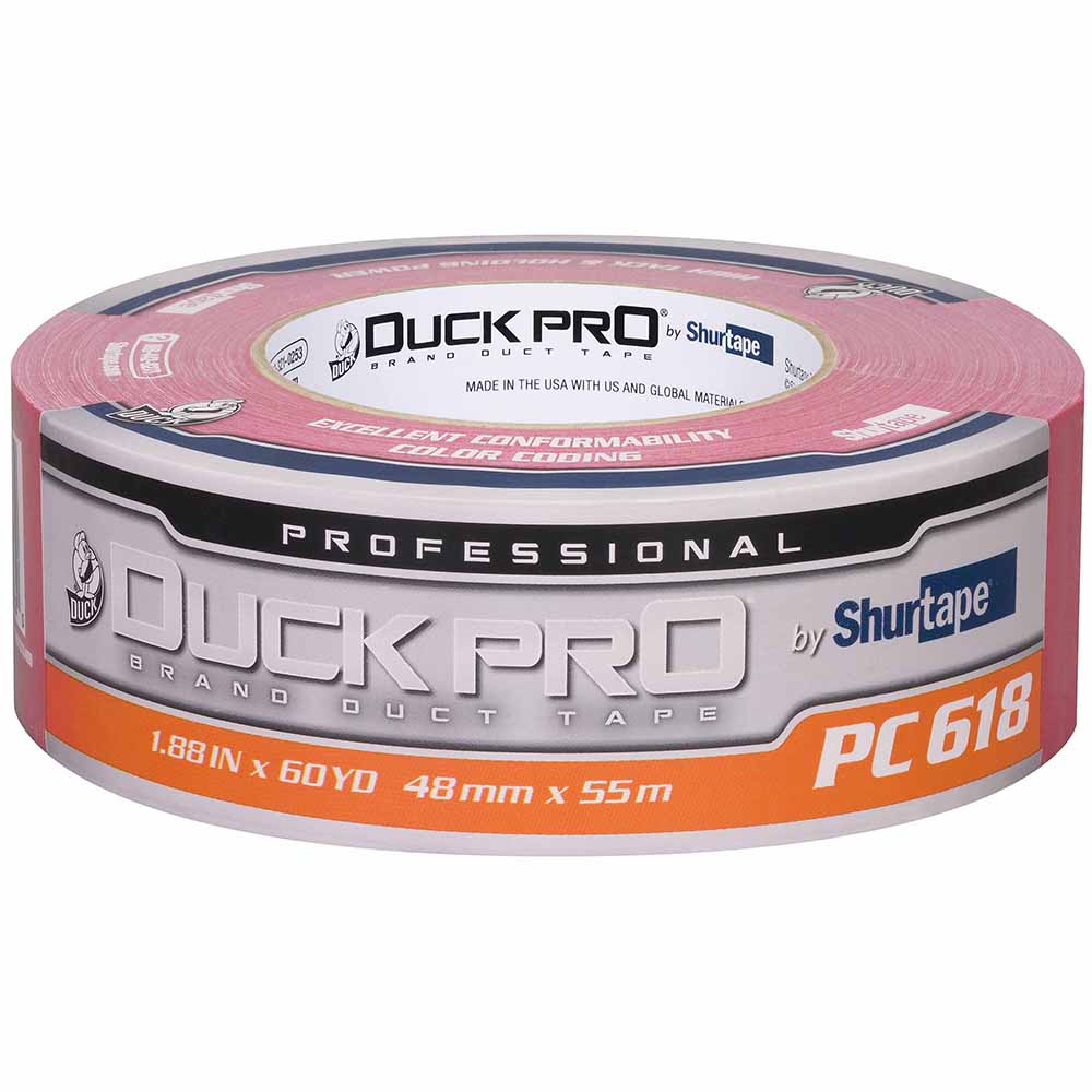 Shurtape 105481 PC 618C Duck Pro 10Mil 48mm x 55m Red Industrial Colored Cloth Duct Tape