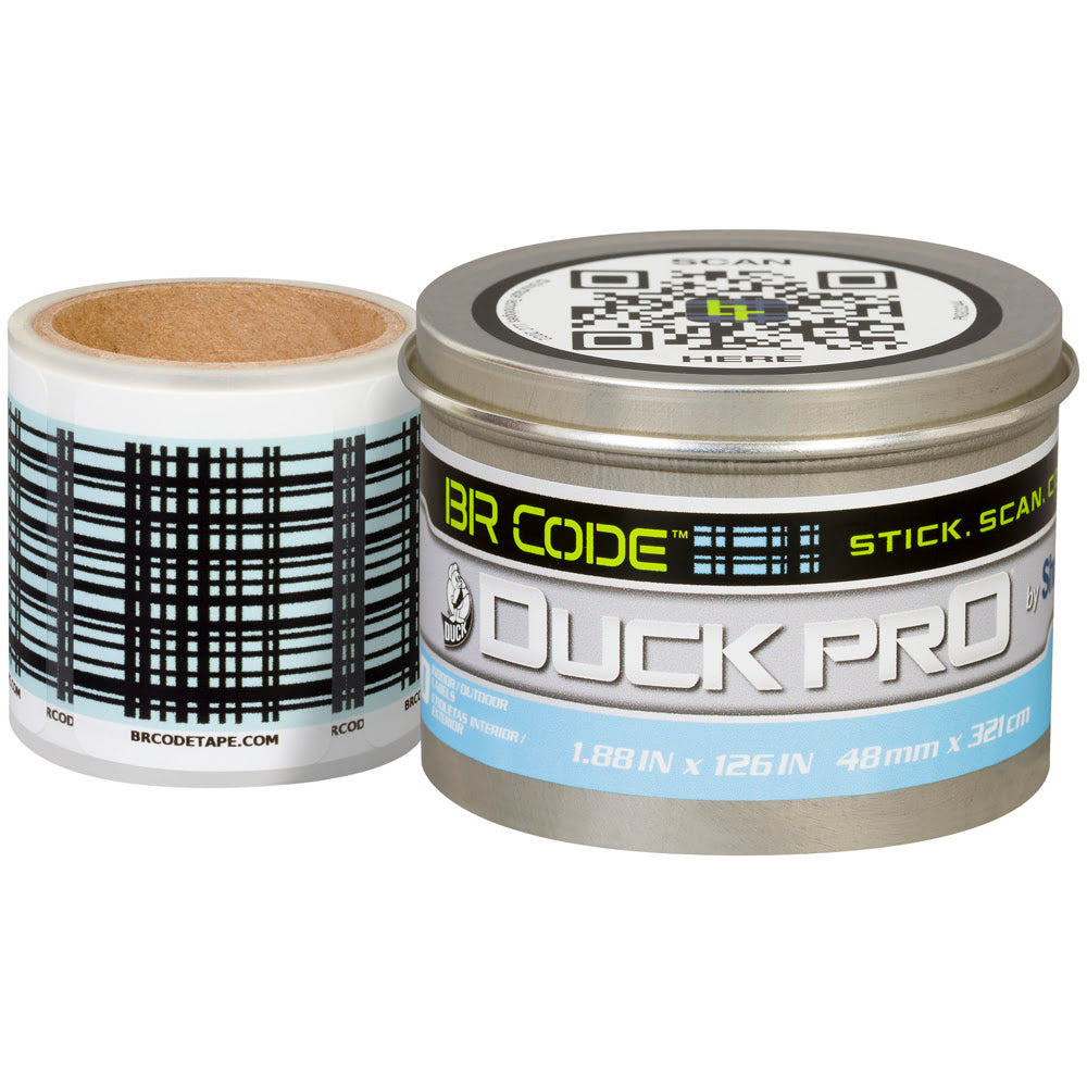 Shurtape 105637 PSL BR 1.88" x 10.5' Duck Pro BR Code Blue Permanent Scannable Labels