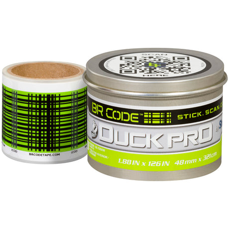 Shurtape 105638 PSL BR 1.88" x 10.5' Duck Pro BR Code Green Permanent Scannable Labels