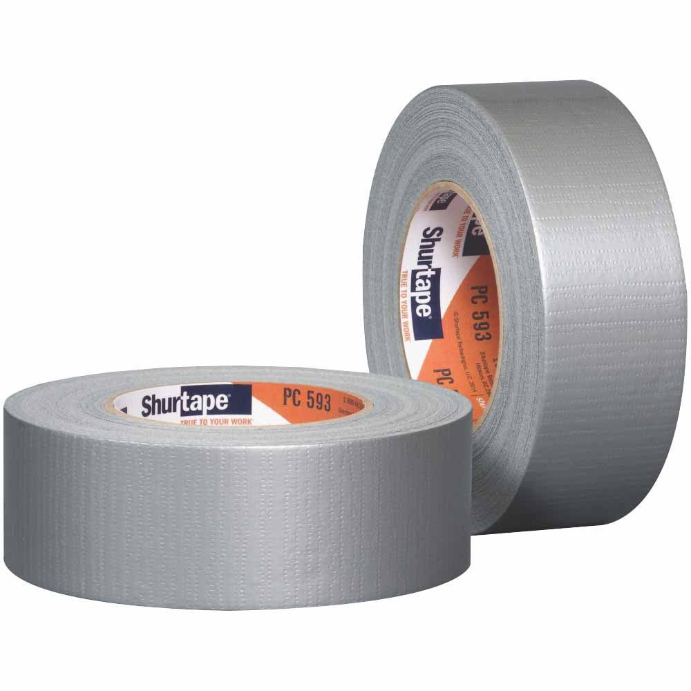 Shurtape 152303 PC 593 ShurGRIP Medium Duty 2" Duct Tape, Silver, 48mm x 55m