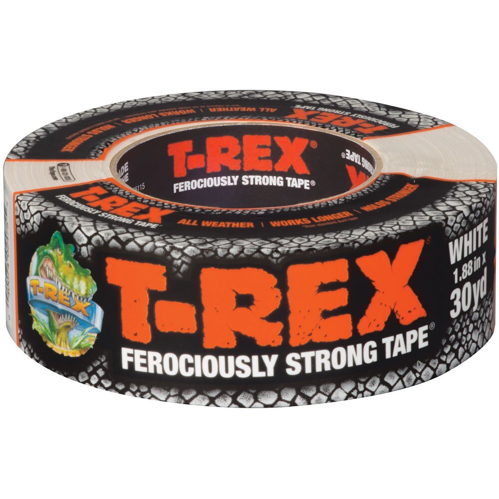 Shurtape 152500 T-REX Super-Tough Premium 2" Duct Tape, White, 48mm x 30yd