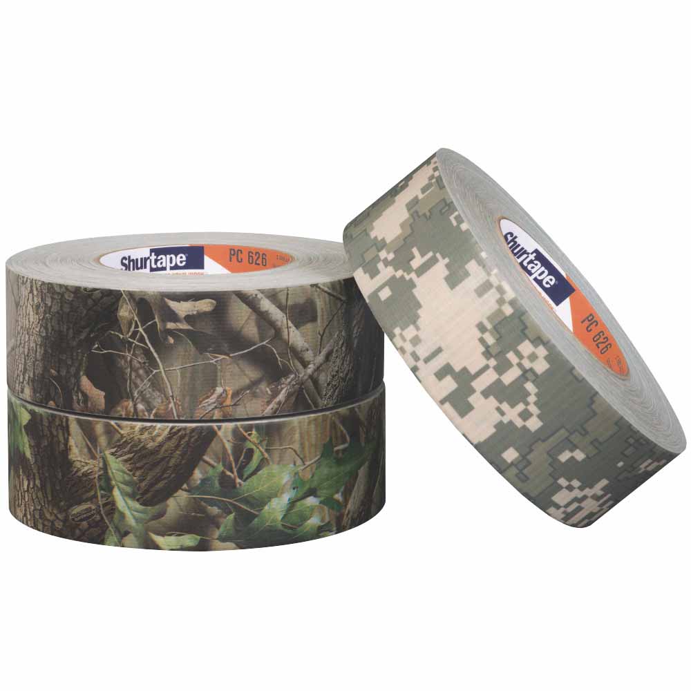 Shurtape 163106 PC 626 2" Cloth Duct Tape, Green Camouflage, 48mm x 55m