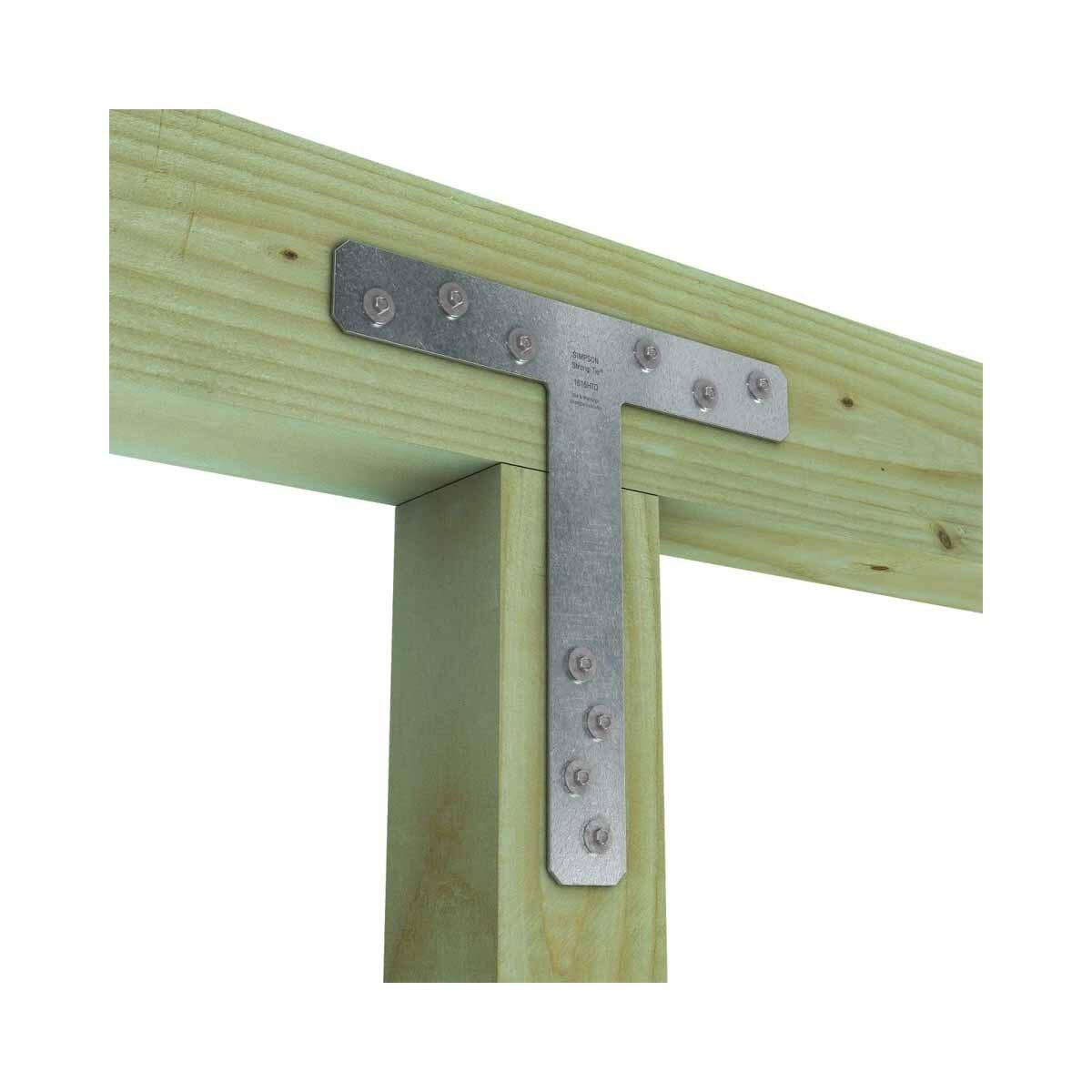 Simpson 1616HTQ Strong-Tie 16 x 16" 7-Gauge Hot-Dip Galvanized Heavy T Strap for Structural Wood Connections - 3