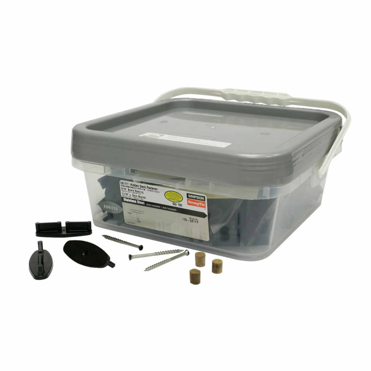 Simpson Strong-Tie 175-EBTYP (1-5/8") EB-TY Hidden Deck Fastener for Composite Decking (175 Pack) - 3