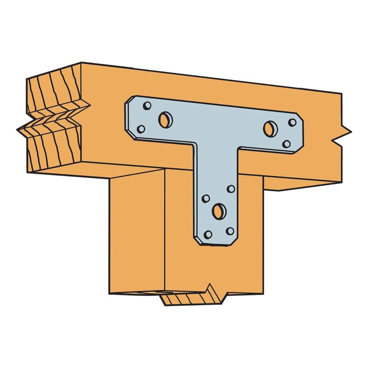 Simpson Strong-Tie 66T (6" x 5") 14-Gauge Galvanized T Strap - 2
