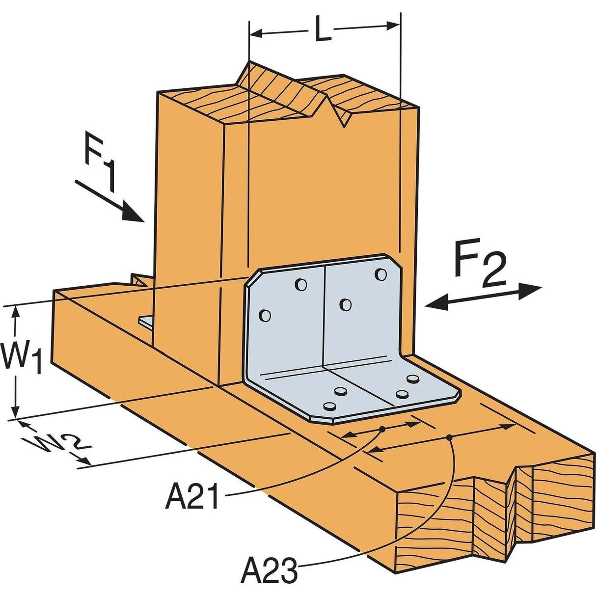 Simpson A21 Strong-Tie Galvanized Angle for Wood Framing Applications - 2