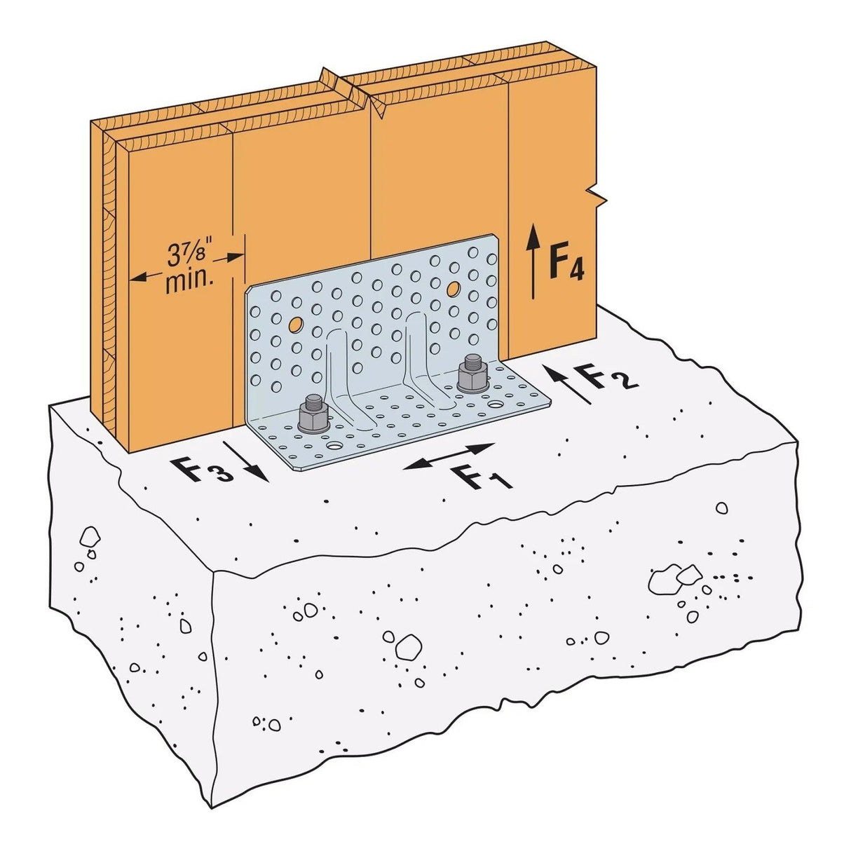 Simpson Strong-Tie ABR255 Heavy Duty Angle Bracket for CLT and Concrete Applications - 2