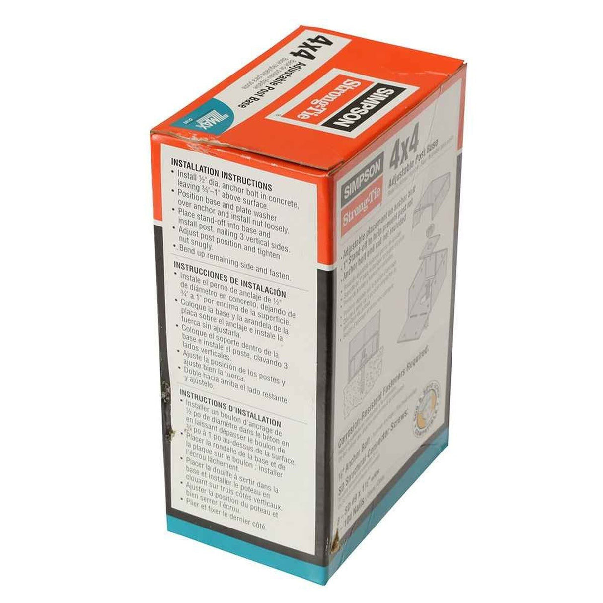 Simpson Strong-Tie ABW44Z (4" x 4") ABU Adjustable Post Base with Uplift - ZMAX Finish - 6