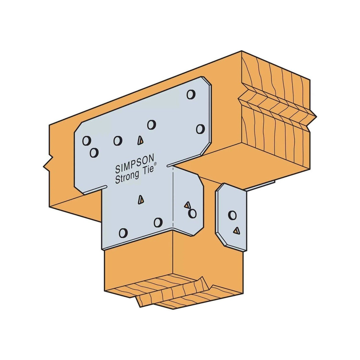Simpson AC4 Strong-Tie Adjustable Post Cap for 4X Beam - Zinc Galvanized - 4
