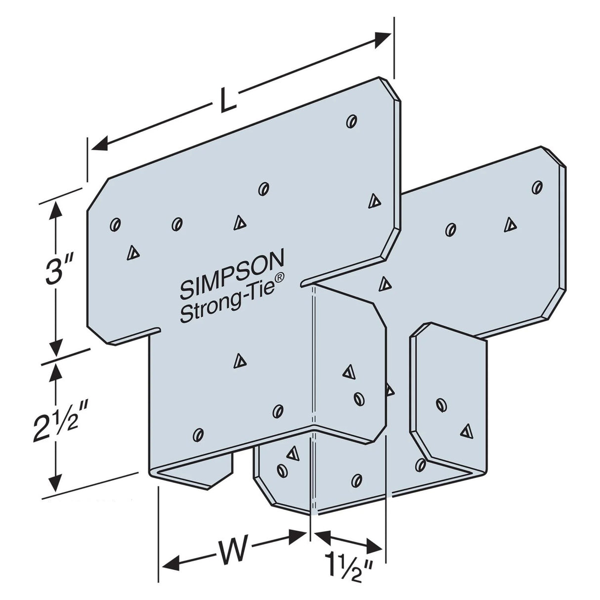 Simpson Strong-Tie AC6 (5-1/2" x 8-1/2") 18ga AC Galvanized Adjustable Post Cap - 2