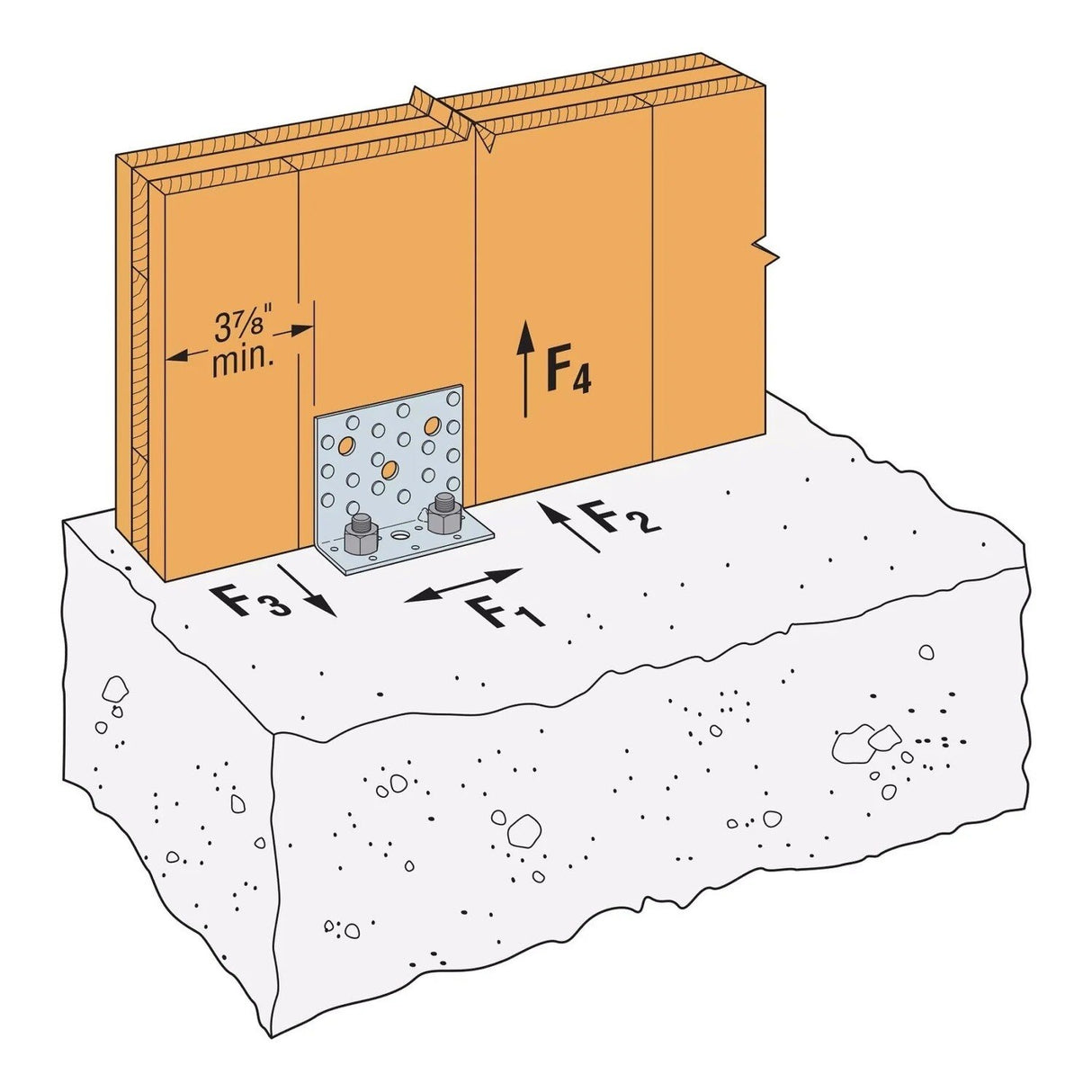 Simpson Strong-Tie AE116 (3-9/16" x 4-9/16") Cross-Laminated Timber Angle Bracket - G90 Galvanized - 3