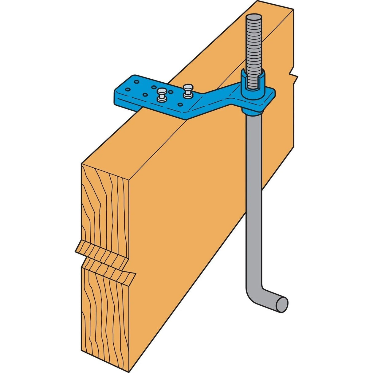 Simpson Strong-Tie AM 5/8 (5/8") AnchorMate Anchor Bolt Holder, Blue (100 Pack) - 2