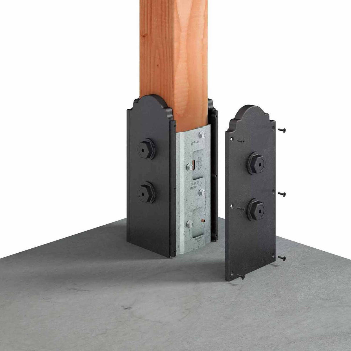 Simpson Strong-Tie APBDW44 (4" x 4") Decorative Post Base Cover - Black Composite Plastic - 3