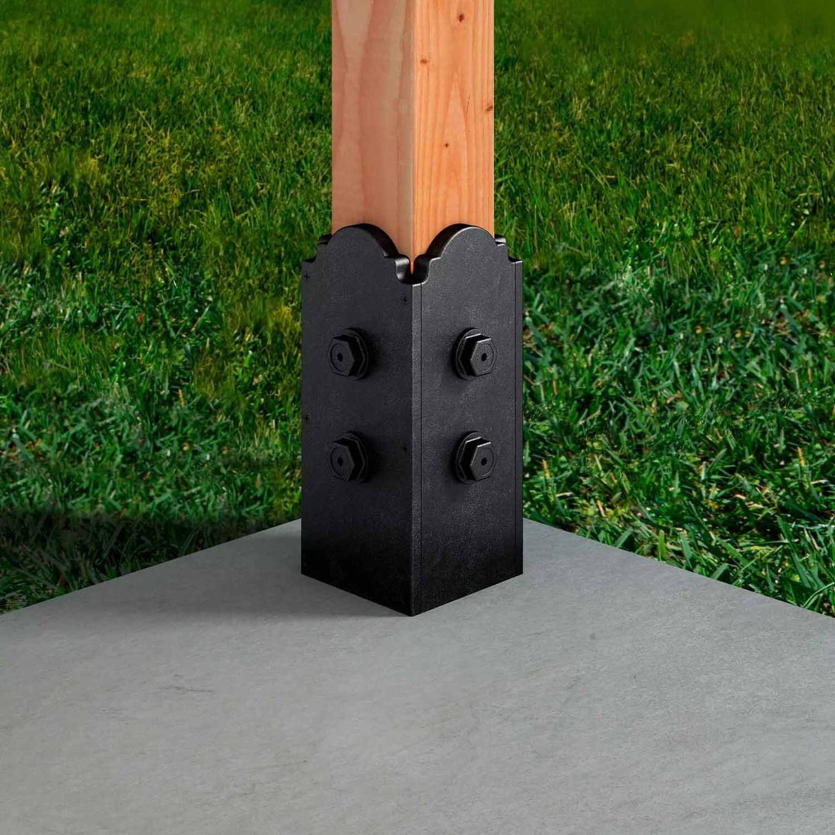 Simpson Strong-Tie APBDW44 (4" x 4") Decorative Post Base Cover - Black Composite Plastic - 4