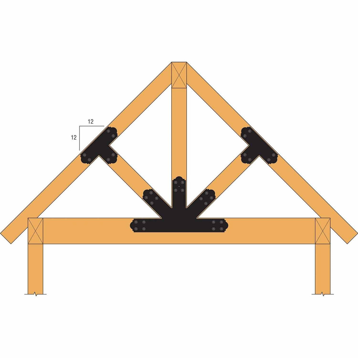 Simpson Strong-Tie APGP1212 (12:12 Pitch) Outdoor Accents Decorative Gable Plate - ZMAX/Black Powder Coated - 4