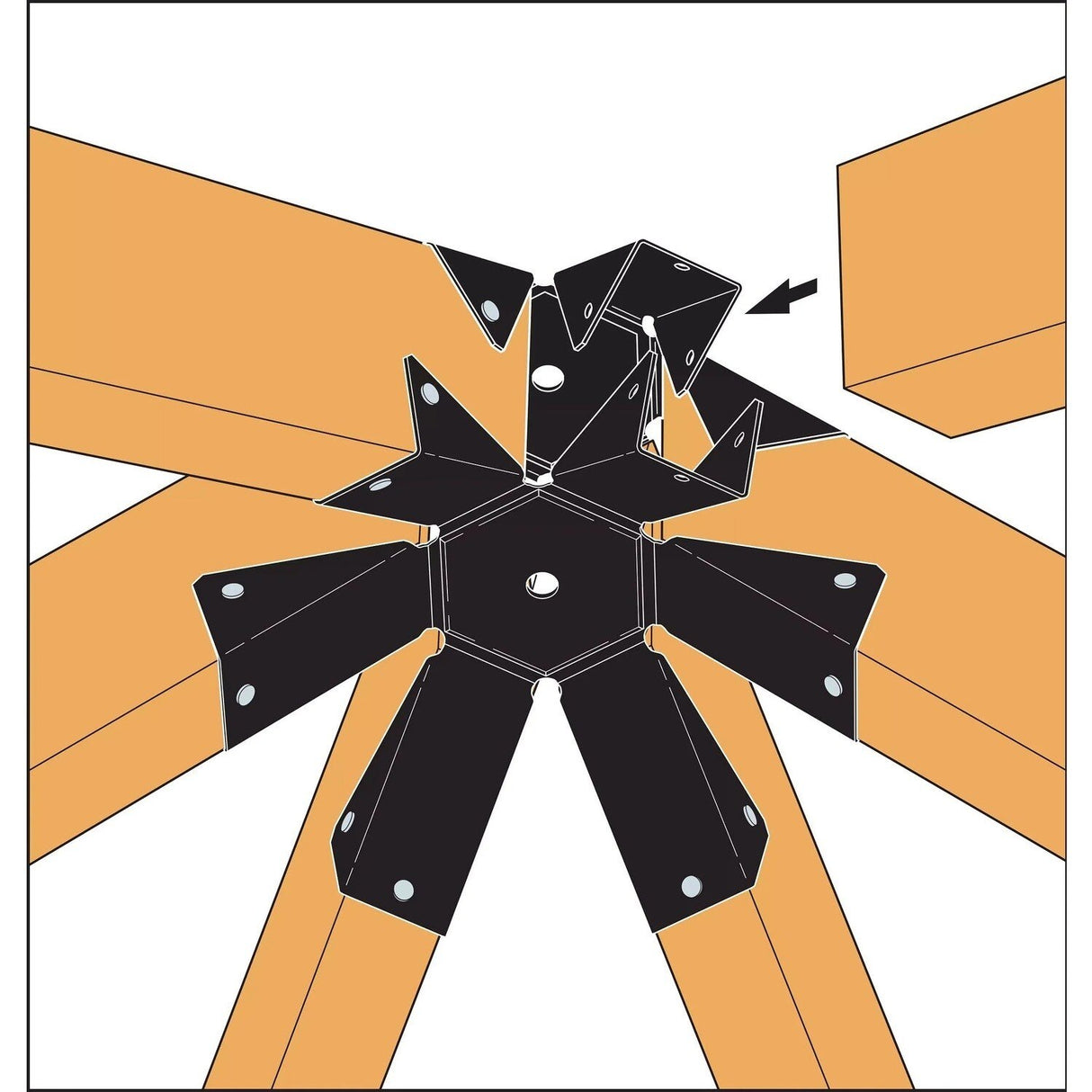 Simpson Strong-Tie APGT6 Outdoor Accents Gazebo Tie for 2x Top of Gazebo - 2