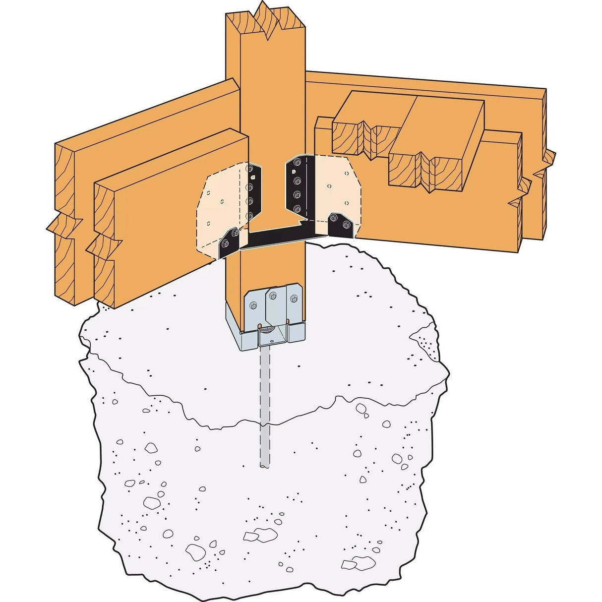 Simpson Strong-Tie APGTF Outdoor Accents Gazebo Tie for 2x Rim Joist to Post - 2
