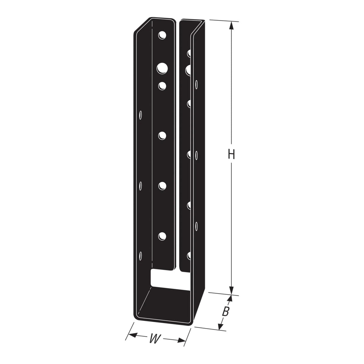 Simpson Strong-Tie APLH210 (1-9/16" x 8") 14Ga Concealed-Flange Light Joist Hanger for 2x10, ZMAX/Black Finish - 2