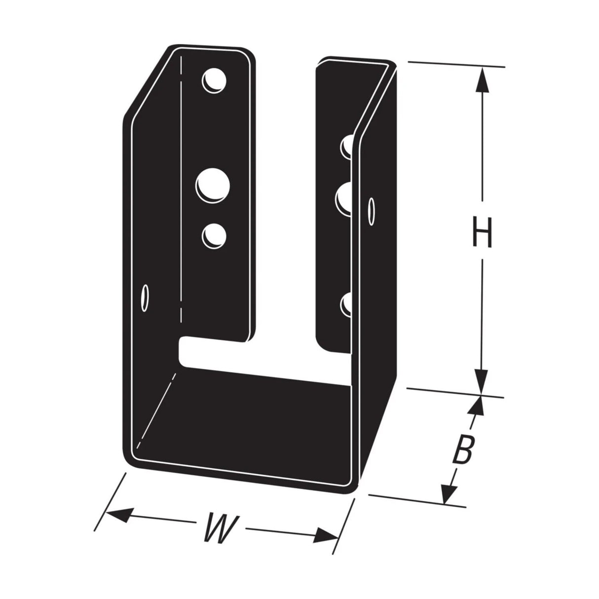Simpson Strong-Tie APLH24R (2-1/6" x 3-1/16") 14Ga Concealed-Flange Light Joist Hanger for 2x4 Rough, ZMAX/Black Finish - 2