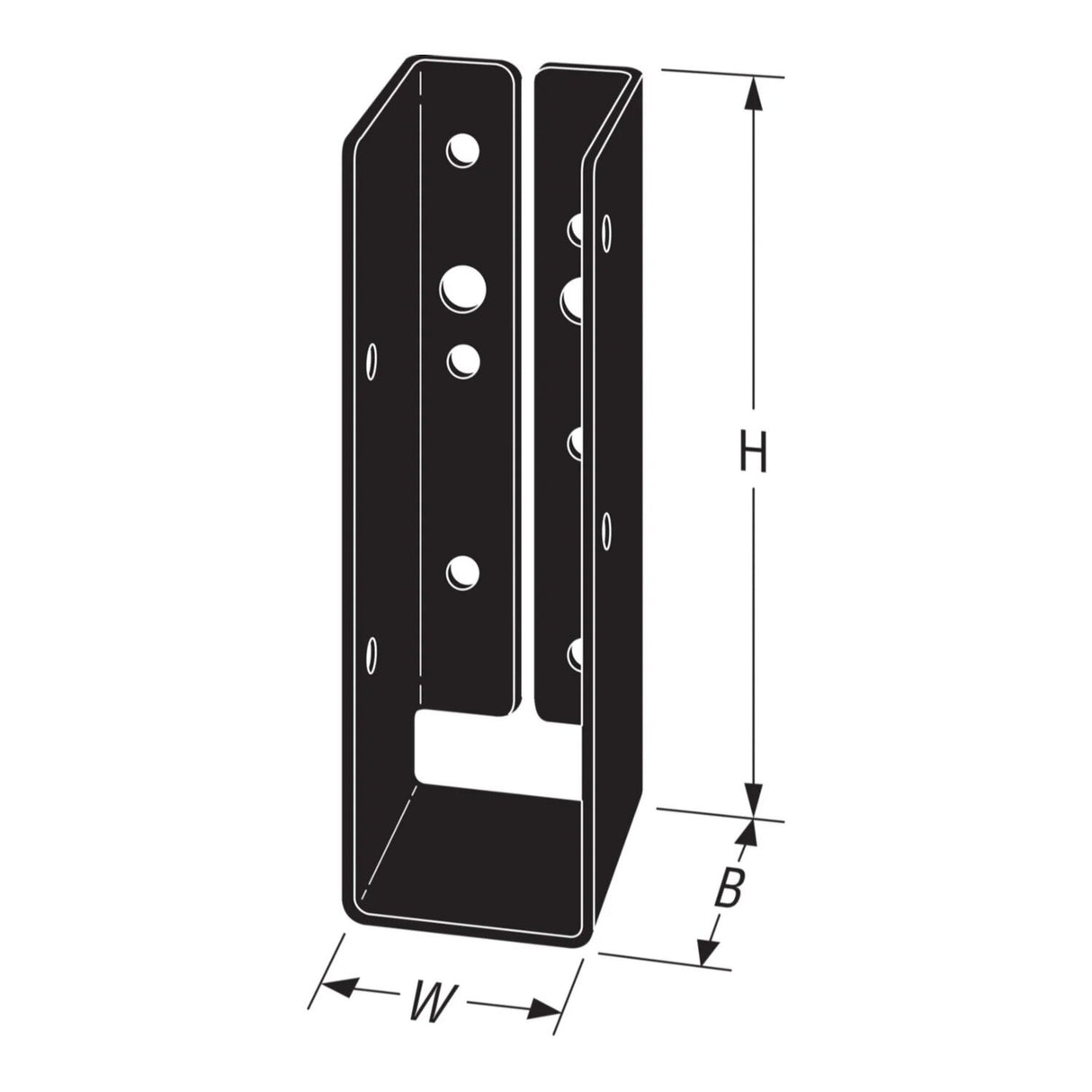 Simpson Strong-Tie APLH26 (1-9/16" x 5-1/8") 14Ga Concealed-Flange Light Joist Hanger for 2x6, ZMAX/Black Finish - 2