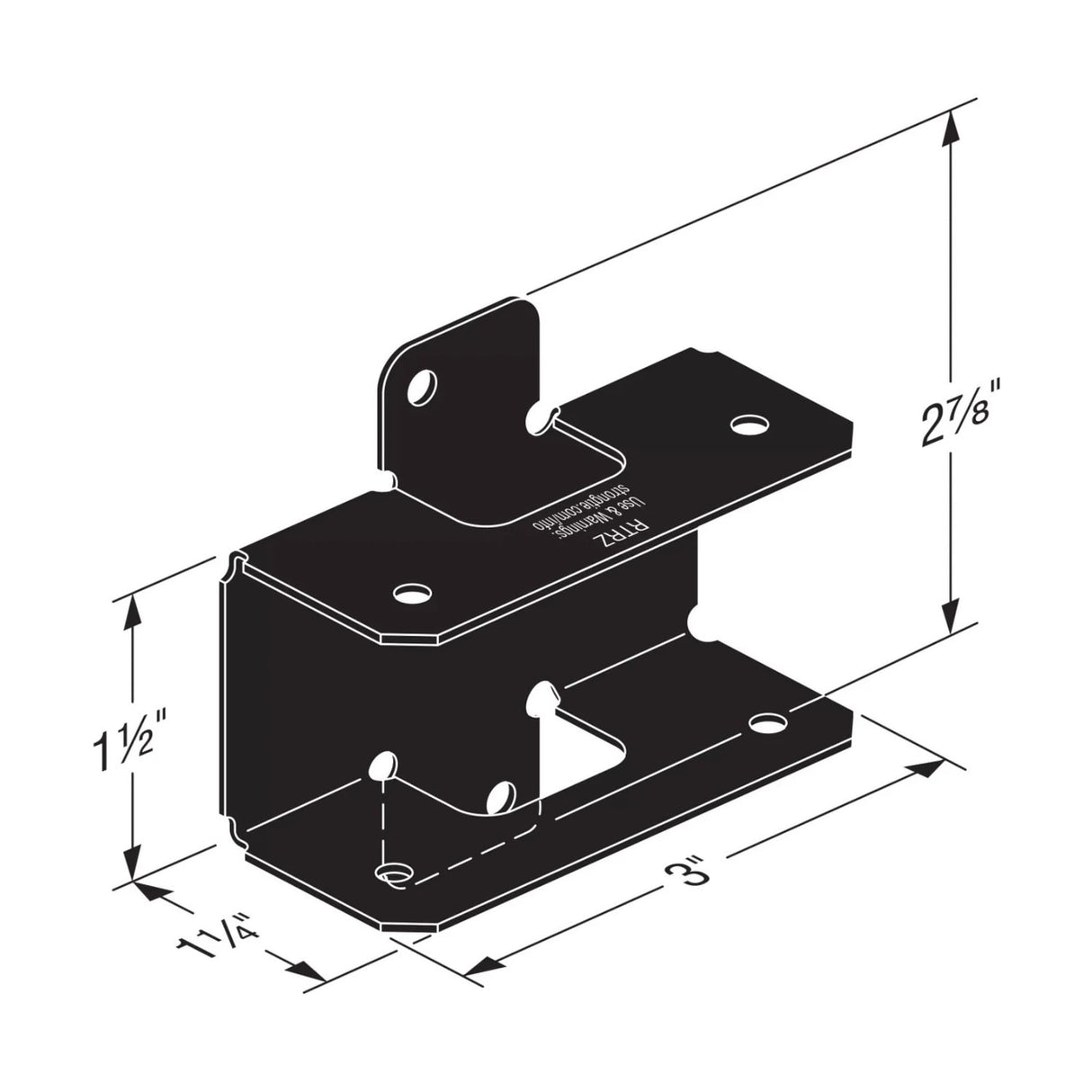 Simpson Strong-Tie APRTR Outdoor Accents Rigid Tie Rail Connector for 2x Joist/Post - 2