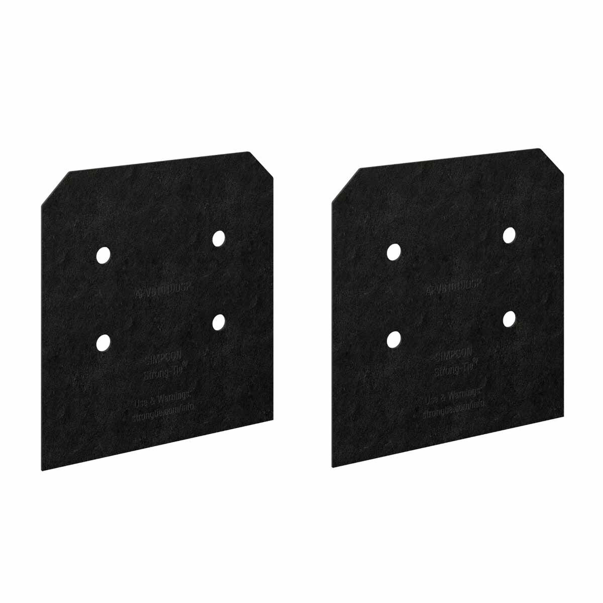 Simpson APVB1010DSP Strong-Tie Decorative Post Base Side Plates for 10x Posts - ZMAX Black Powder Coat