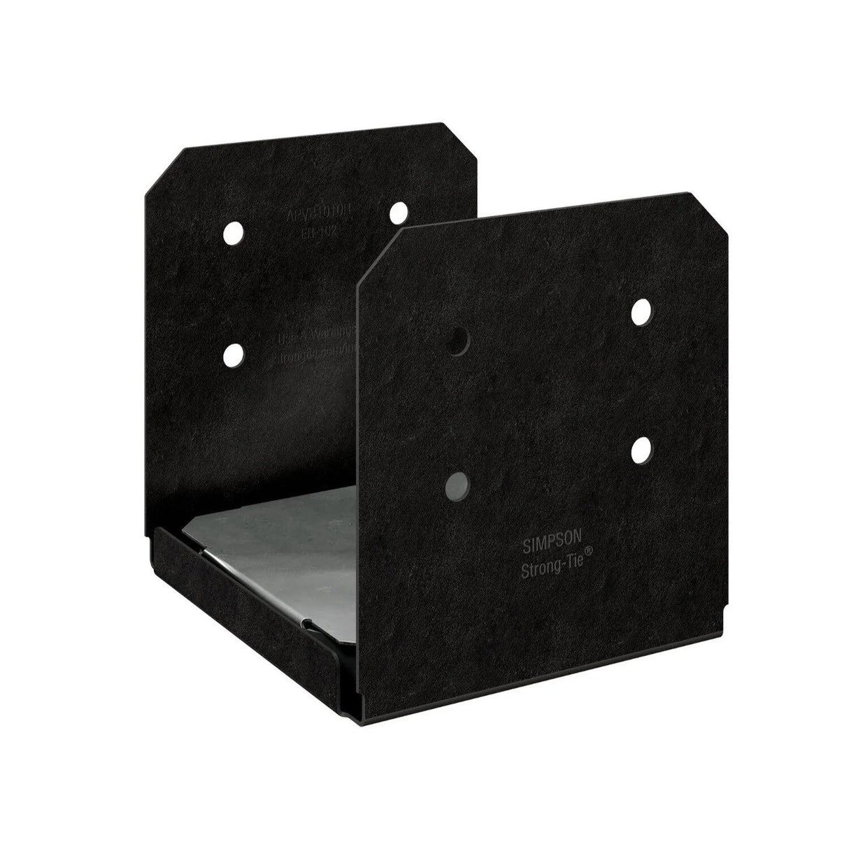 Simpson Strong-Tie APVB1010R (10x10 Rough) Outdoor Adjustable Post Base - ZMAX/Black Powder Coated