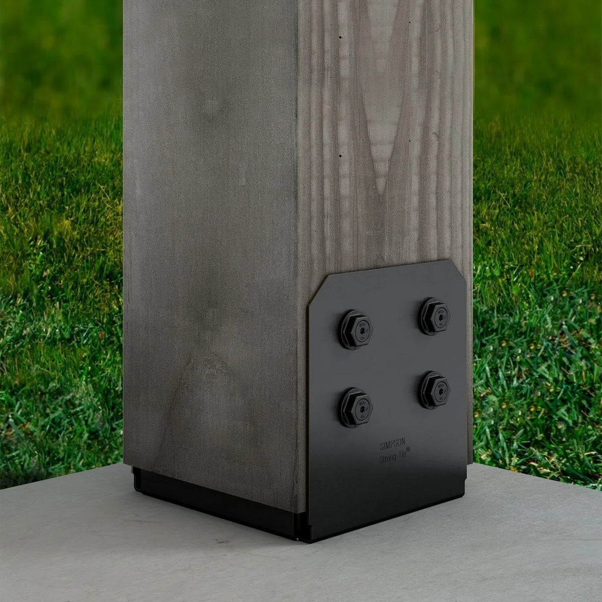 Simpson Strong-Tie APVB1010R (10x10 Rough) Outdoor Adjustable Post Base - ZMAX/Black Powder Coated - 4