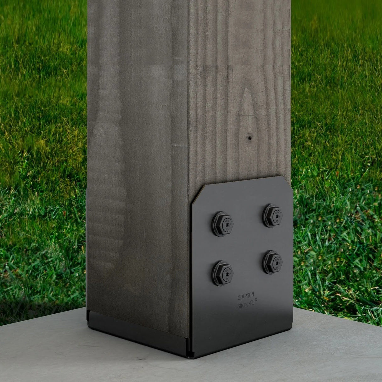 Simpson Strong-Tie APVB1010 (10x10) Outdoor Adjustable Post Base - ZMAX/Black Powder Coated - 4
