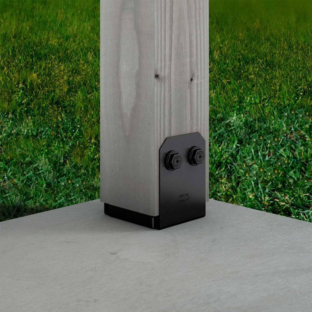 Simpson Strong-Tie APVB66R (6" x 6" Rough) Outdoor Adjustable Post Base - ZMAX/Black Powder Coated - 5