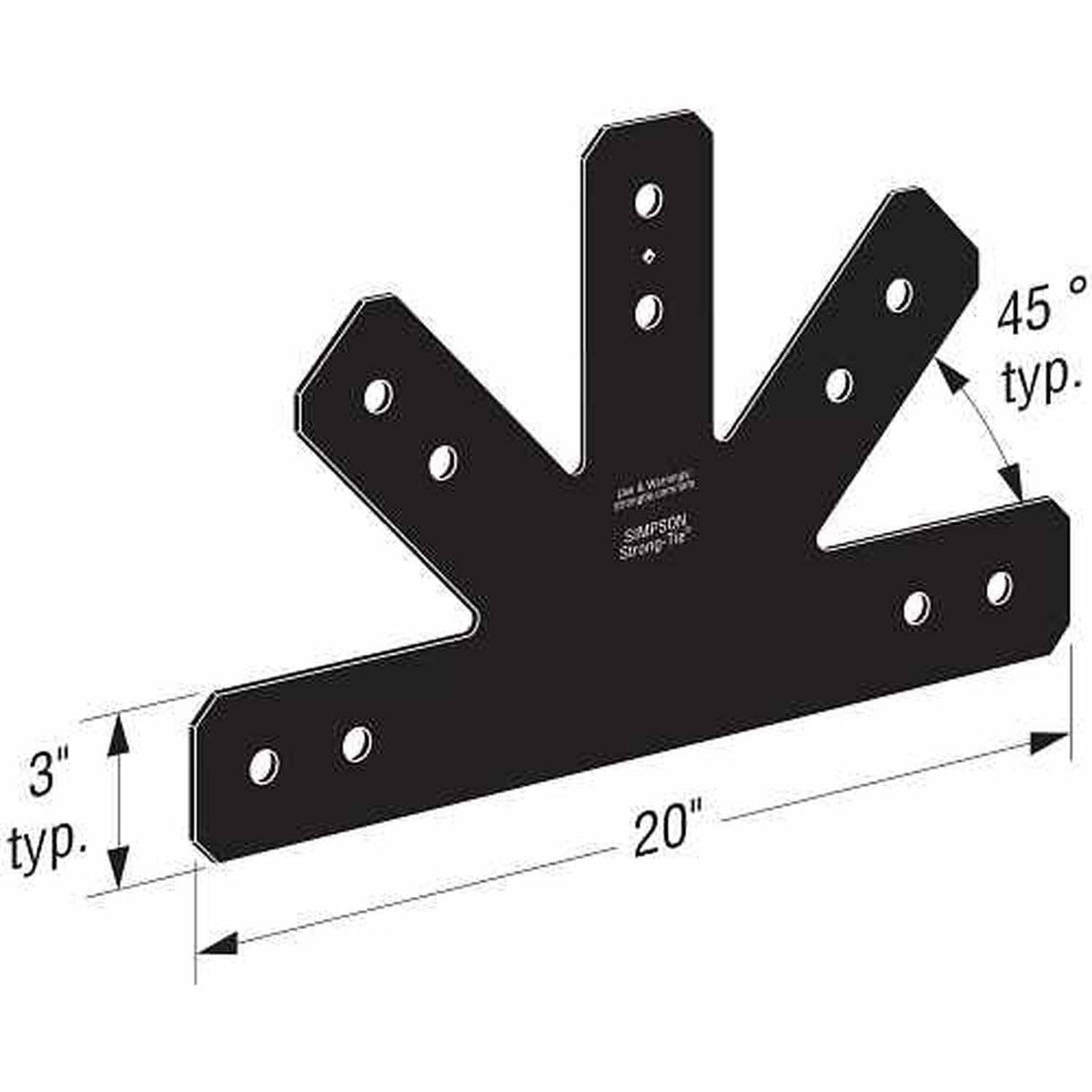Simpson Strong-Tie APVGP1212-4 (12:12, 4x) Outdoor Accents Avant Collection Black Powder-Coated Gable Plate - 2