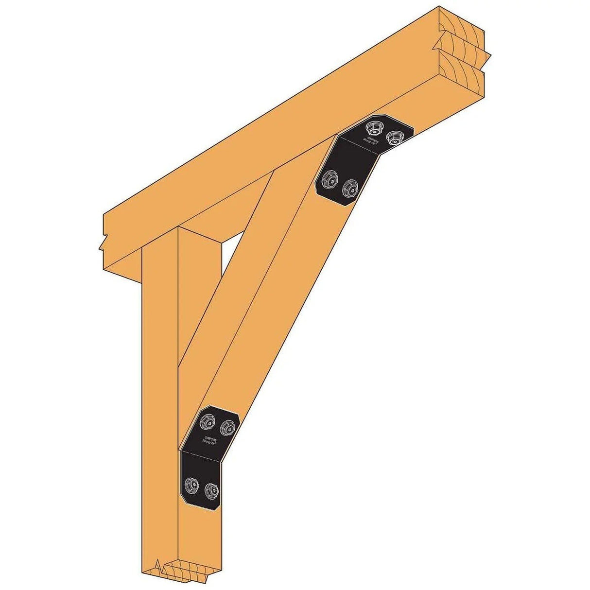 Simpson Strong-Tie APVKB45-6 (5" x 6x) 12Ga Decorative Knee Brace Connector - ZMAX/Black Powder Coating - 3