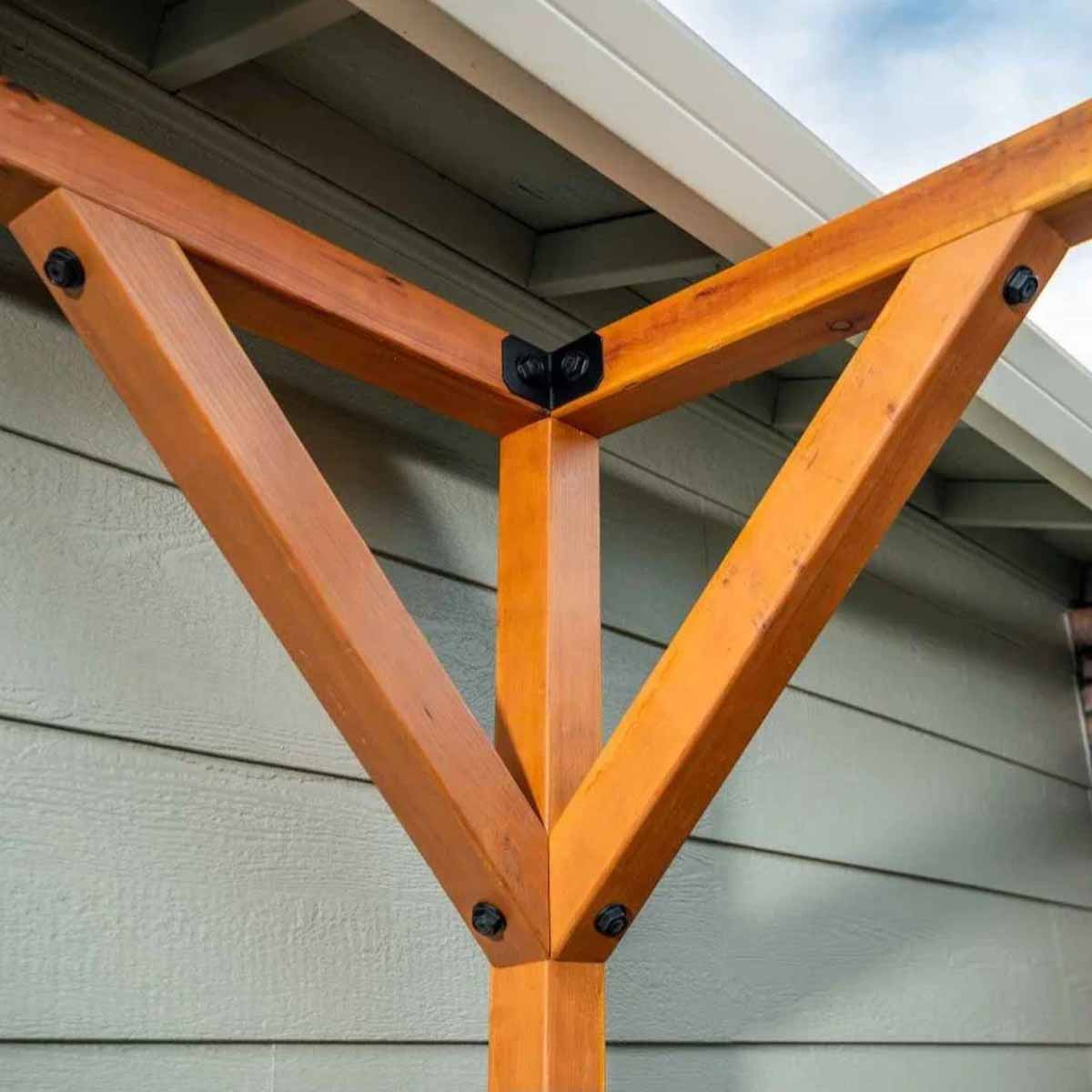 Simpson APVPK44-D1 Strong-Tie Simpson DIY Pergola Hardware Kit for 4x4 Lumber ZMAX Black Powder Coat - Complete Outdoor Accents Avant Collection Kit - 10