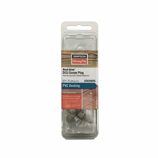 Simpson Strong-Tie AZK20BRS Deck-Drive (2") DCU Screw Plug - Azek Brownstone (75 Pack)