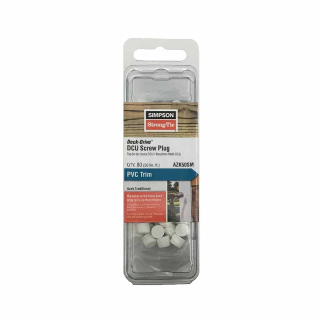 Simpson Strong-Tie AZK50SM Deck-Drive DCU Screw Plug - Azek Traditional PVC Trim (80 Pack)