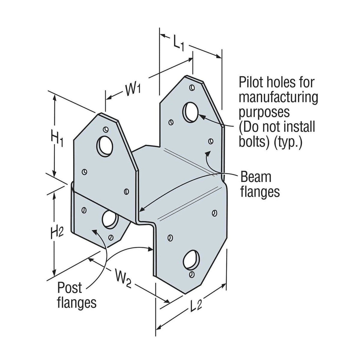 Simpson BC4 Strong-Tie Galvanized Post Cap for 4x - 2
