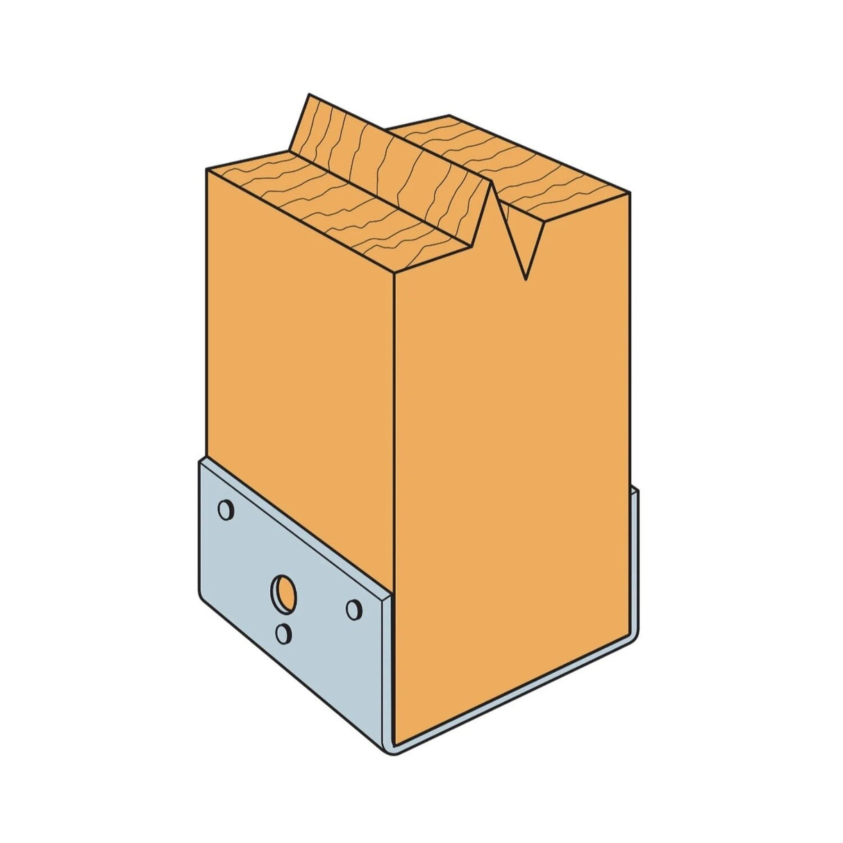 Simpson Strong-Tie BC60R (6x) 18 Gauge Rough Cut Post Half Base - G90 Galvanized - 2