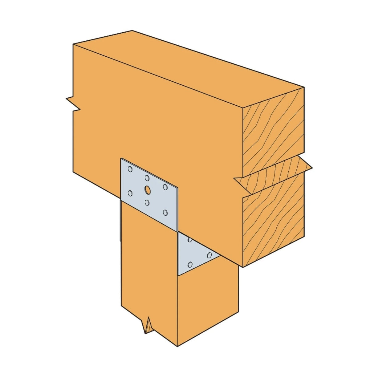 Simpson Strong-Tie BC6R (6x) 18 Gauge Galvanized Post Cap for 6x Rough - 3