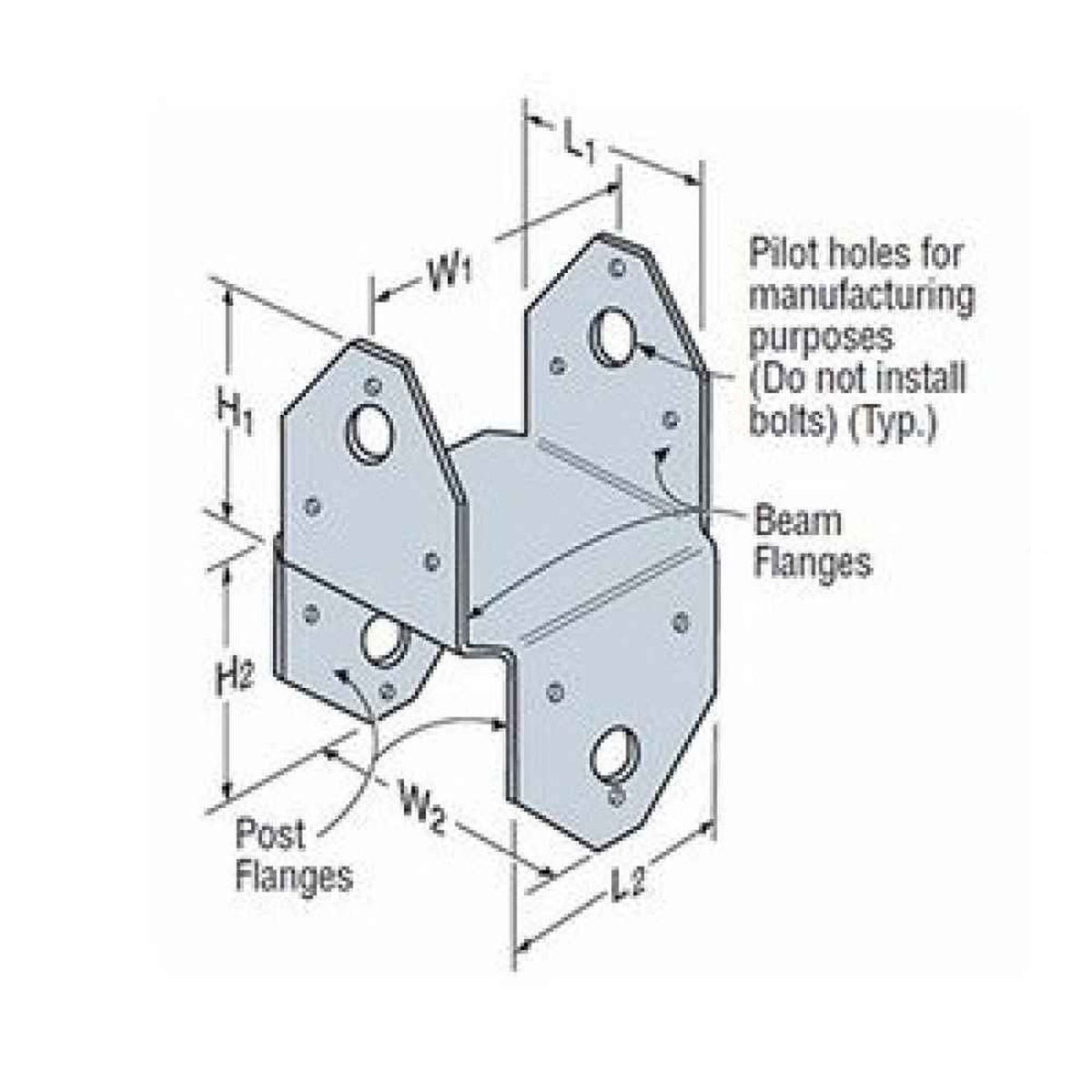 Simpson Strong-Tie BC6 (6x) 18 Gauge Galvanized Post Cap - 4